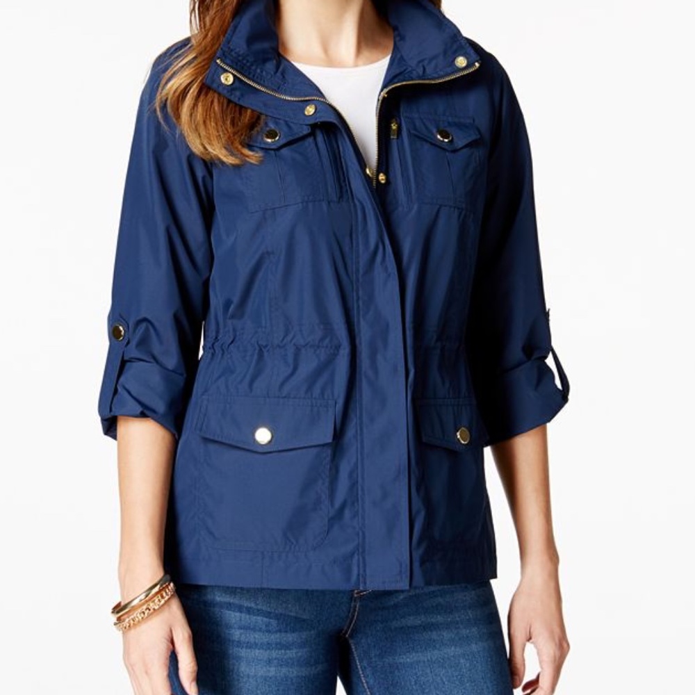 Style & Company Navy Nylon Jacket EUC size PL Navy